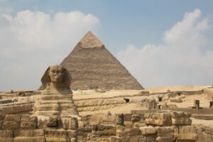 Pyramid and sphinx in Egypt