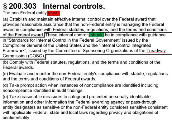 Section 200.303 Internal controls