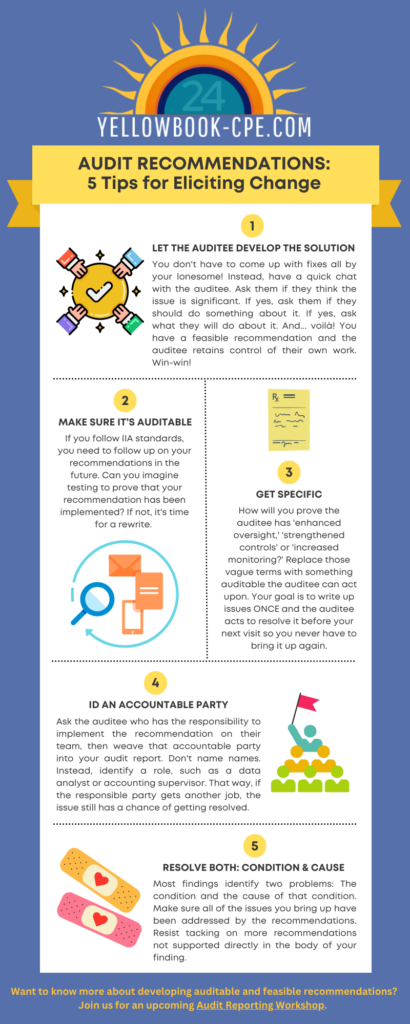 AUDIT RECOMMENDATIONS 5 Tips for Eliciting Change Infographic