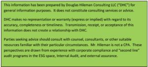 Hileman Disclaimer ESG Reporting