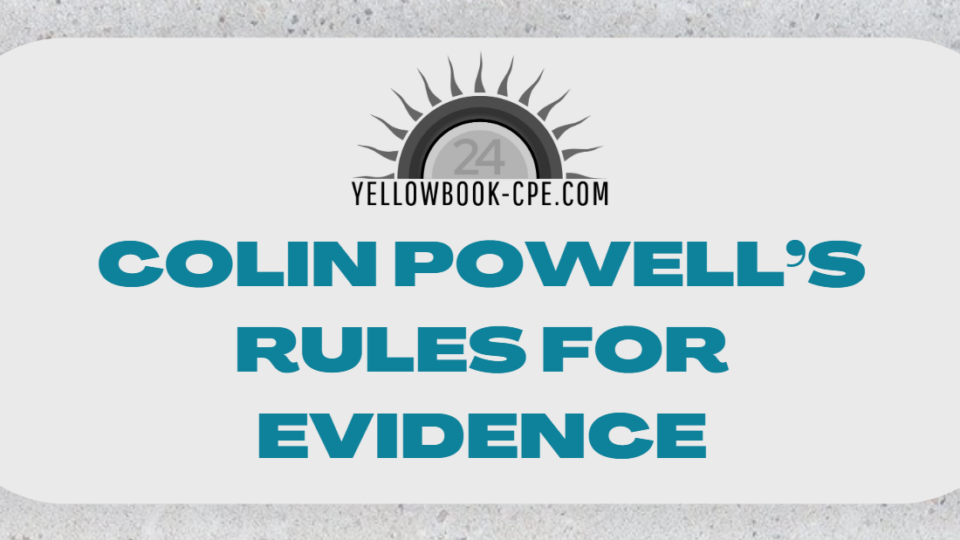 Blog Header - Colin Powell's Rules of Evidence